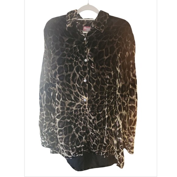 Denim & Co Women Blazer Jacket Leopard Rayon Size M - Picture 1 of 6